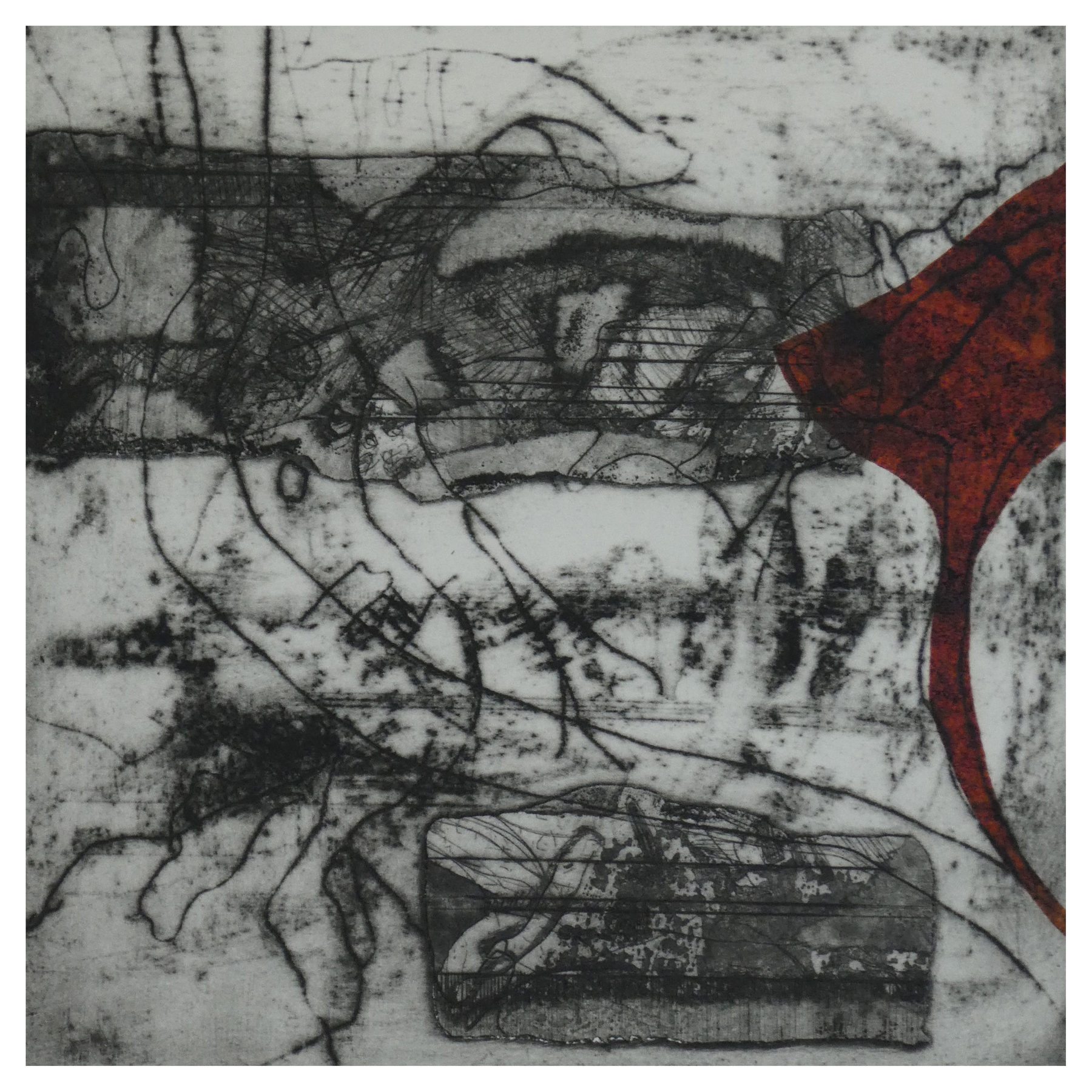 Zustand 2 Radierung I chine collé 30 x 30 cm